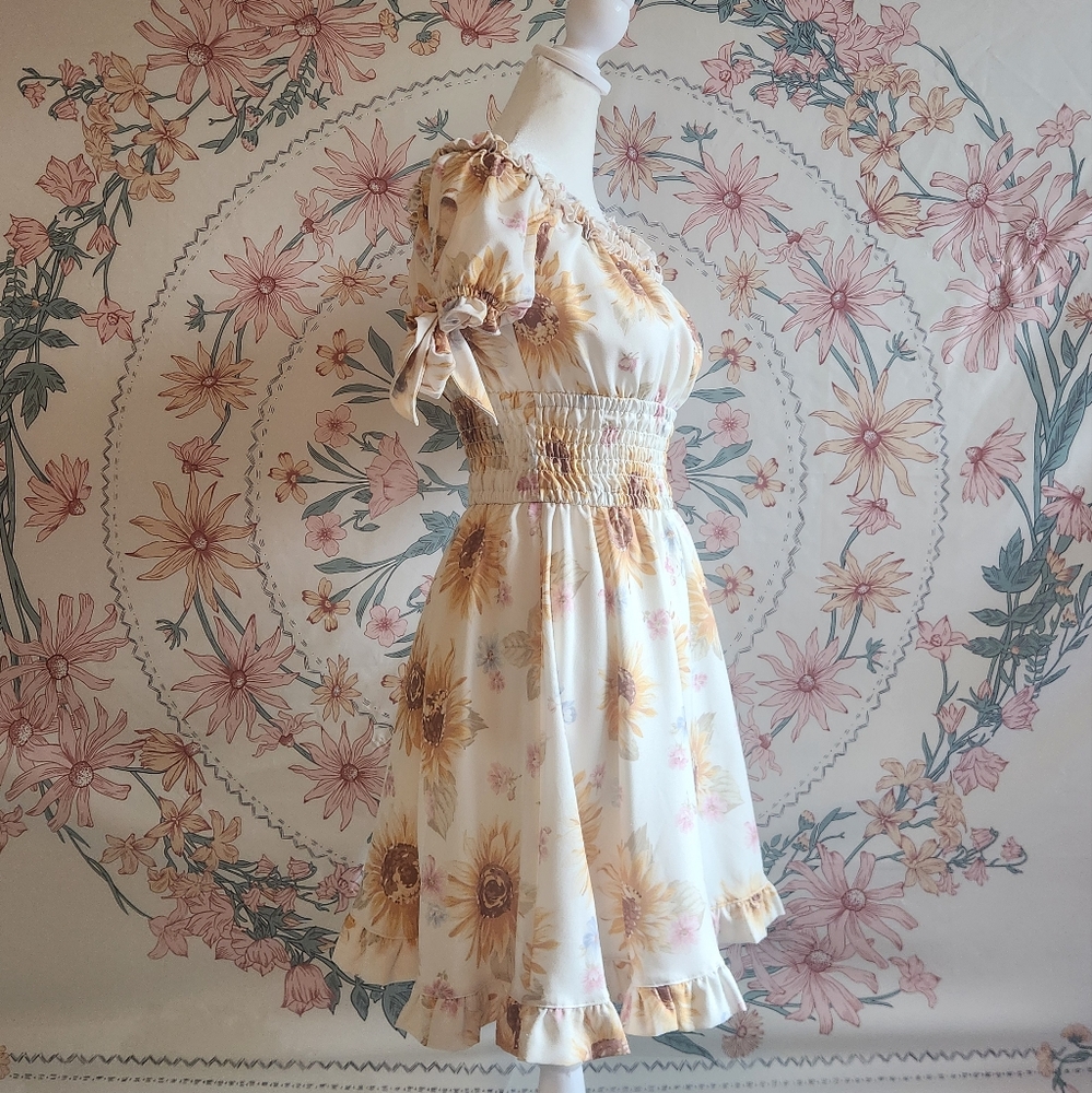 Liz Lisa Sunflower Floral Print Onepiece Dress Vintage Y2k Iconic Gyaru Gal Mori - Picture 8 of 12